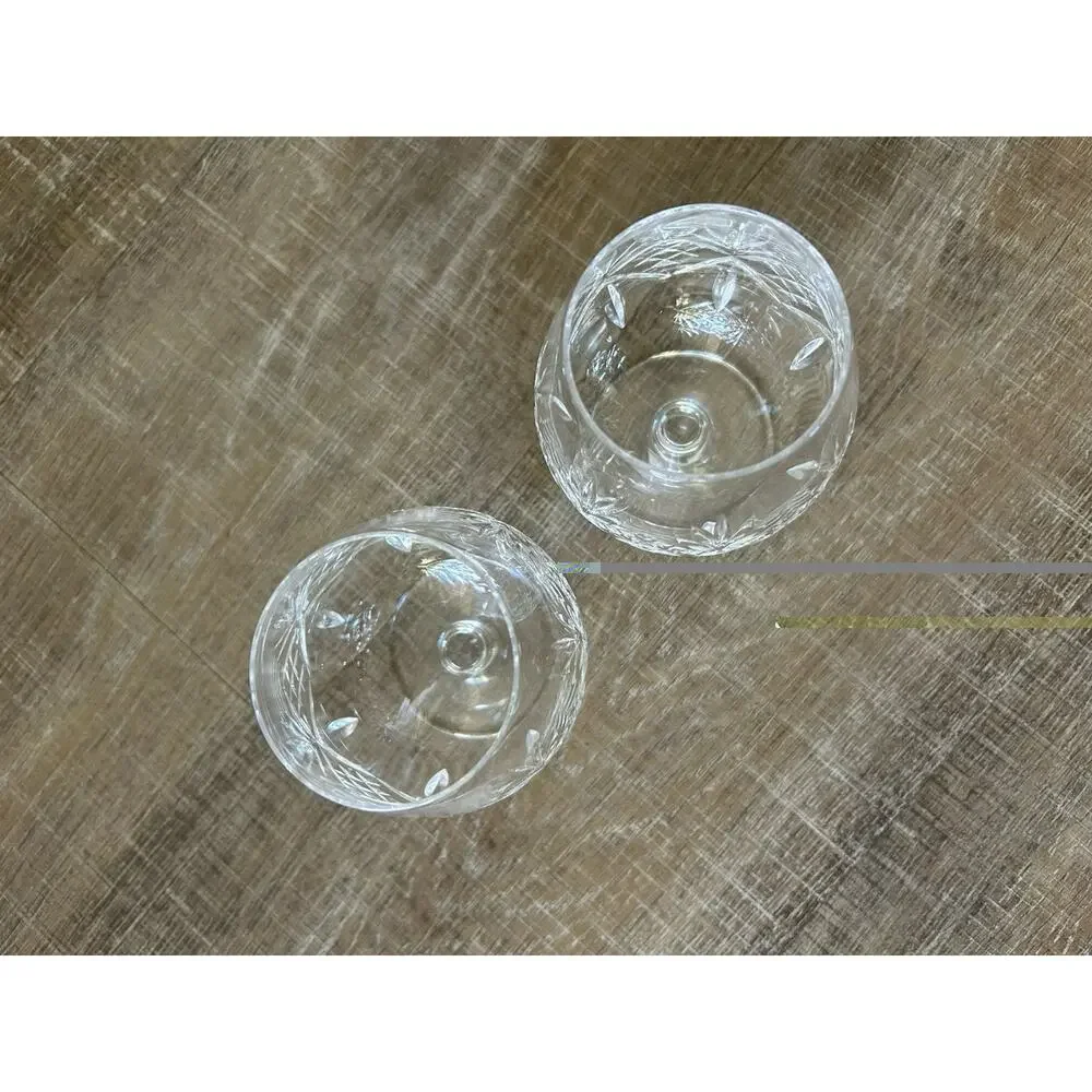 Vintage Tiffany & Co Crystal Newport Brandy Cognac Snifters 5” PAIR Etched